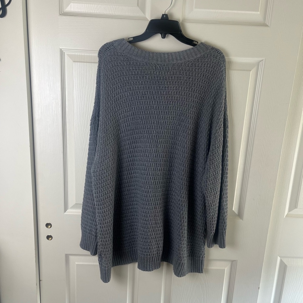 OLD NAVY Women's Gray Waffle-Knit Pullover Tunic Sweater - Picture 5 of 5